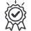 Award symbol with check mark