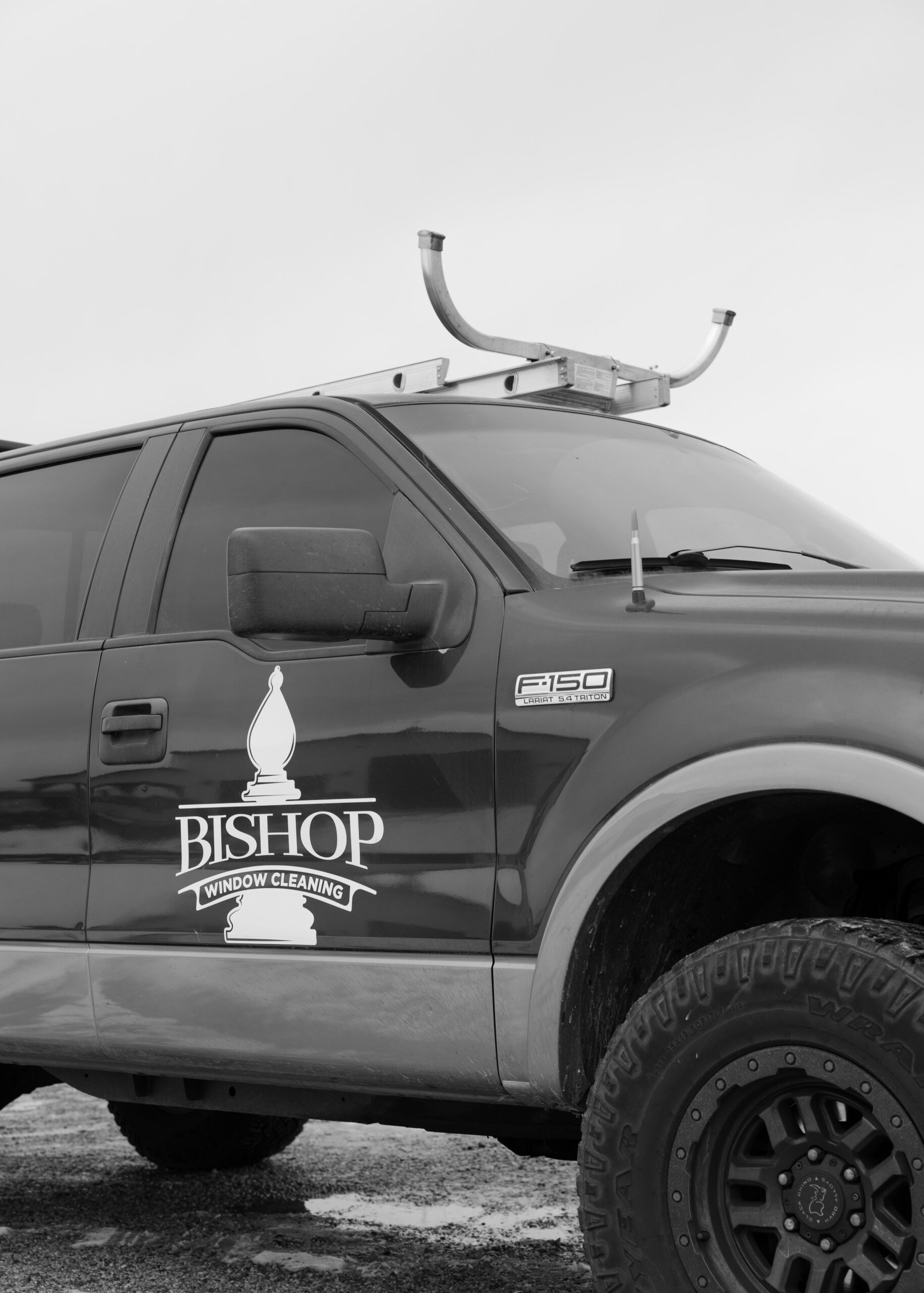 Truck with window cleaning logo